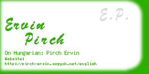 ervin pirch business card